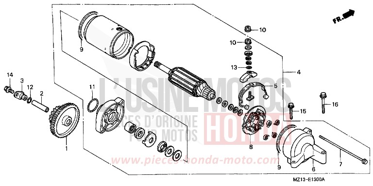STARTING MOTOR for CB1000F "Big One" BLACK (NH1E) from 1993